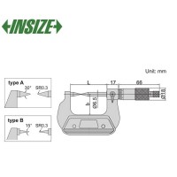 میکرومتر  خارج سنج سوزنی اینسایز 25-0  mm مدل 25-3230 3230-25BA